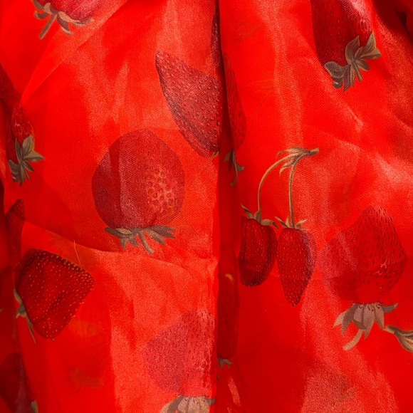 Selkie Red Strawberry Puff Dress L - Picture 9 of 10